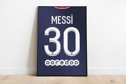 Lionel Messi Fußballtrikot-Poster, 3er-Set, Messi-Wandkunst, Barcelona, ​​Argentinien, PSG, Wandkunst, Digitaldruck, Geburtstagsgeschenk, druckbar