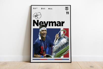 Neymar Signed Poster Print