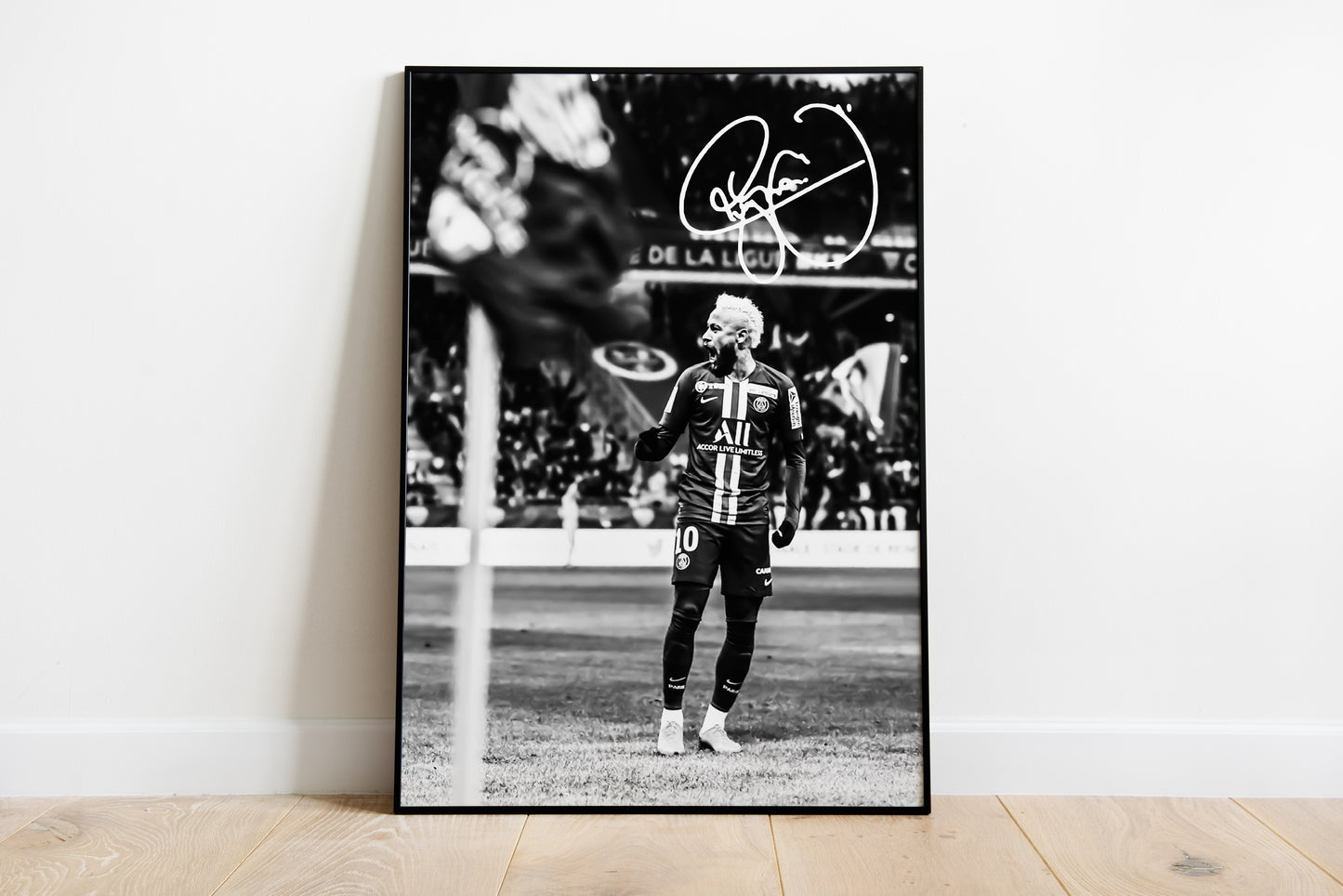 Set aus drei Bildern, Neymar, signierte Unterschrift, 22/23 PSG, Paris, Brasilien, Digitaldruck, Poster, Wanddekoration, Geburtstagsgeschenk, druckbar