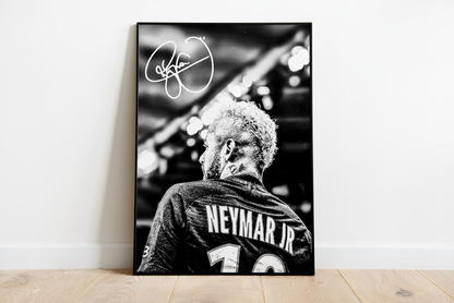 Set aus drei Bildern, Neymar, signierte Unterschrift, 22/23 PSG, Paris, Brasilien, Digitaldruck, Poster, Wanddekoration, Geburtstagsgeschenk, druckbar