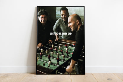 Diego Maradona Zinedine Zidane Pele Poster Print