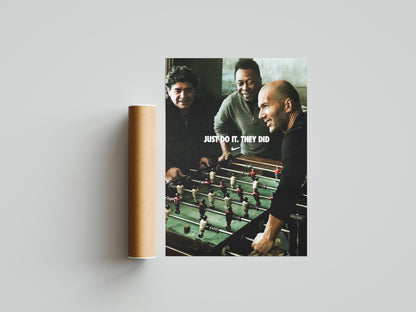 Diego Maradona Zinedine Zidane Pele Poster Print