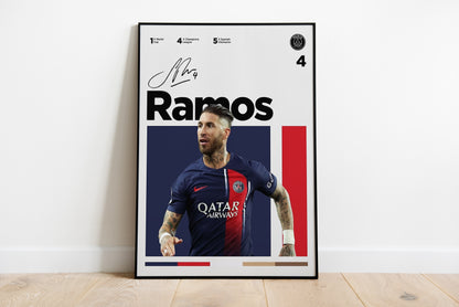 Sergio Ramos Signed Poster Print