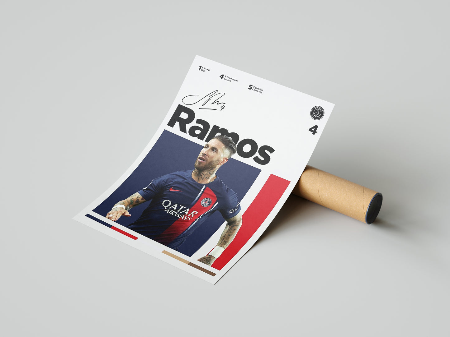 Sergio Ramos Signed Poster Print