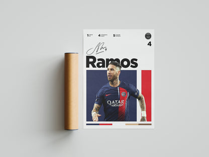 Sergio Ramos Signed Poster Print