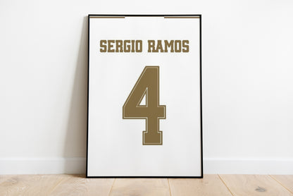 Sergio Ramos Real Madrid Shirt Poster Print