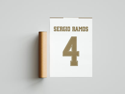 Sergio Ramos Real Madrid Shirt Poster Print