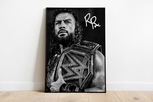 Roman Reigns, Stammeshäuptling, WWE, The Shield, signierte Signatur, Digitaldruck, Poster, Wand-Kunst-Dekor, Geburtstagsgeschenk, Ausdrucke