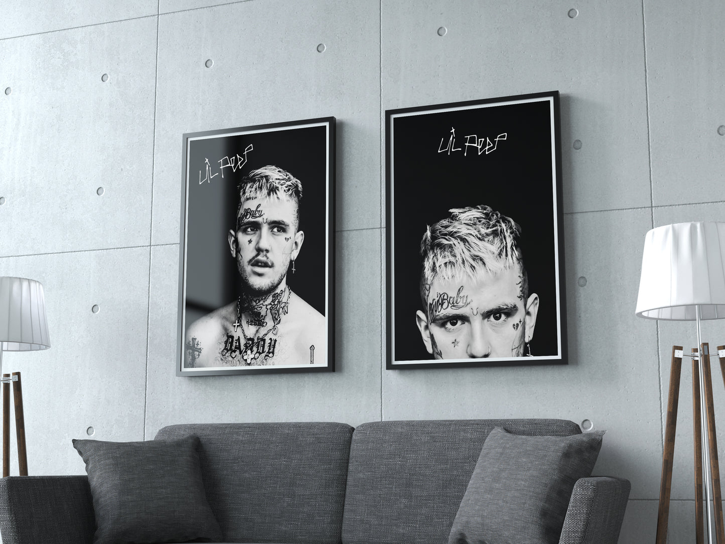 Lil Peep, 2er-Set Poster, signierte Signatur, Hip Hop, Rap, Digitaldruck, Poster, Wand-Kunst-Dekor, Geburtstagsgeschenk, Ausdrucke