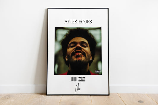 The Weeknd Poster, After Hours Poster, Albumcover Poster, signierte Signatur, Poster Wandkunst, individuelles Poster, Pop, Hip-Hop, Digitaldruck