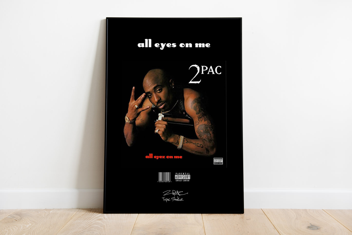 Tupac Poster, All Eyes On Me Poster, Album Cover Poster, signierte Signatur, 2 Pac Poster, Poster Wandkunst, individuelles Poster, Rap, Digitaldruck