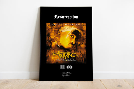 Tupac Poster, Resurrection Poster, Album Cover Poster, signierte Signatur, 2 Pac Poster, Poster Wandkunst, individuelles Poster, Rap, Digitaldruck